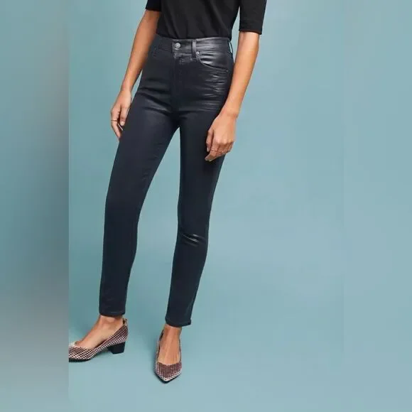 NWOT Citizens Of Humanity Olivia High Rise Slim Ankle Coated Jeans - Picture 2 of 10